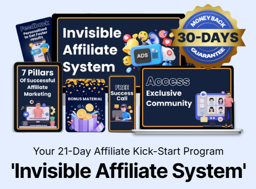screenshot invisible affiliate kick start package