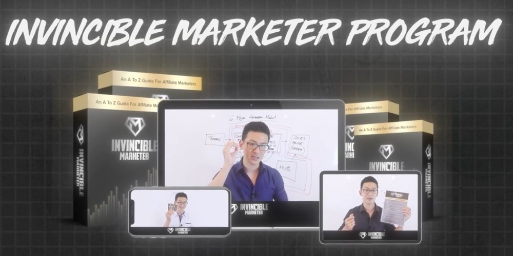 Screenshot of the invisible marketer landing page. Taken from intro video.