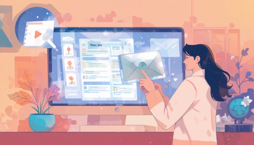 Illustration showing email list growth and lead capture.