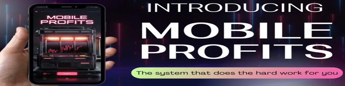 Mobile Profit System graphic claiming automated affiliate business runs from a phone