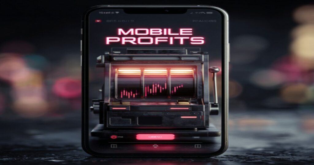 Promotional graphic used to market The Mobile Profit System with a strong emphasis on mobile-based income automation.