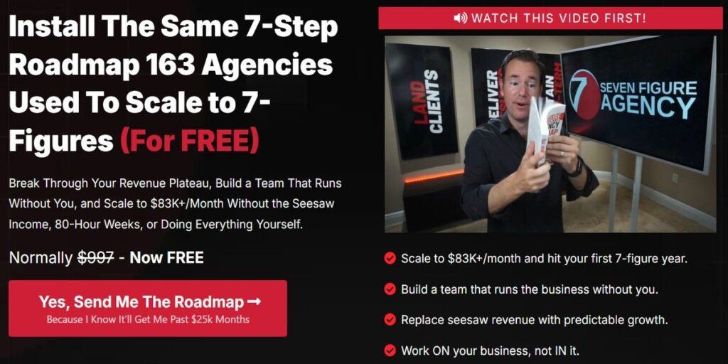 Seven Figure Agency proof and authority building during presentation