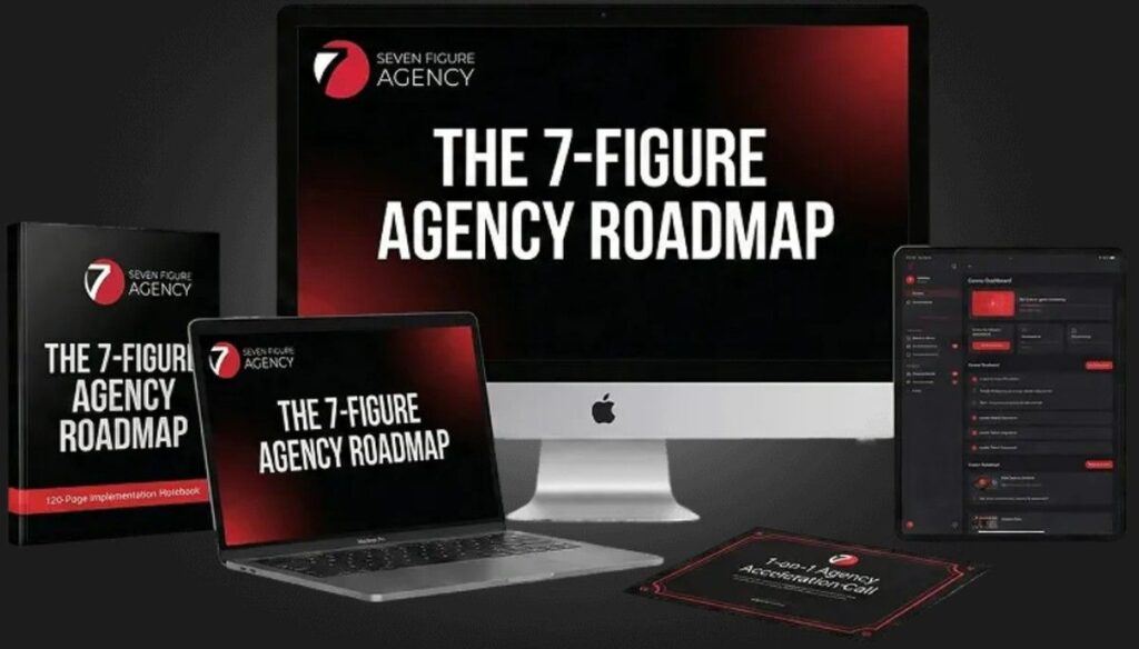 Seven Figure Agency program materials and dashboard inside members area