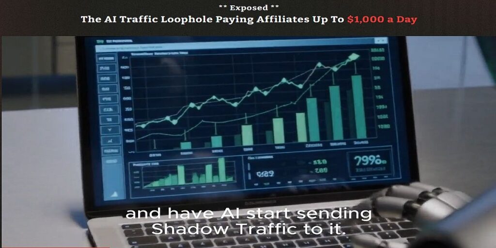 Screenshot showing affiliate dashboard with high earnings claims used in marketing