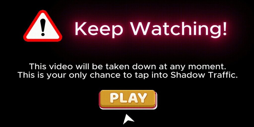 Screenshot showing urgency message claiming video will be removed at any moment